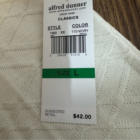 NWT Alfred Dunner Ivory Knit Top. Size L - Picture 3 of 6